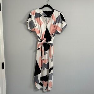 Amazon Women's Midi Dress in Pink, Black, and White